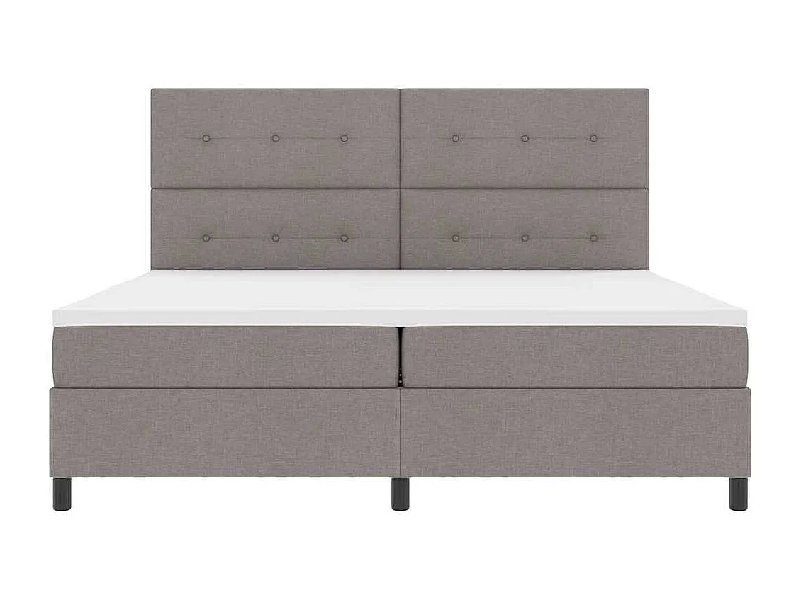 Cama tipo Box Spring con colchón Taupé 200 x 200 cm tela