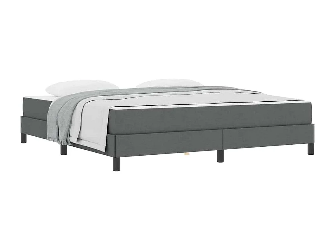 Cama tipo Box Spring con colchón Gris oscuro 180 x 200 cm tela