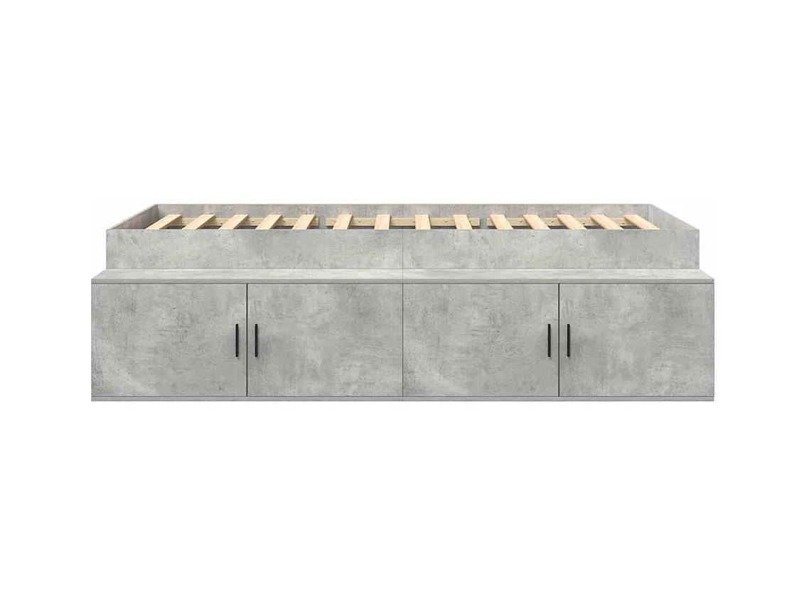 Cadre de lit avec rangement Gris béton 100 x 200 cm