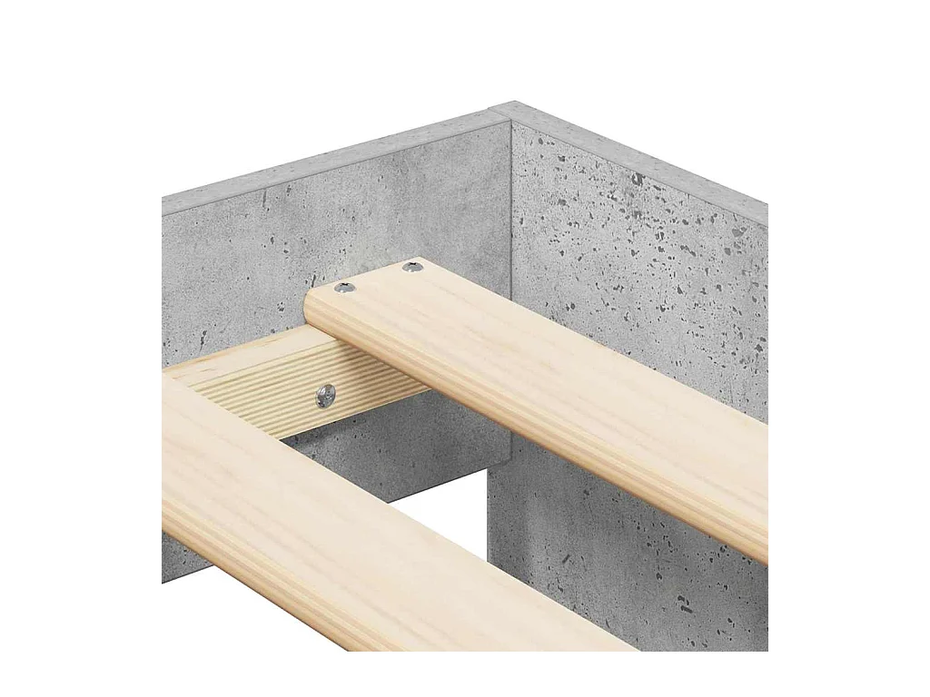 Cadre de lit avec rangement Gris béton 100 x 200 cm