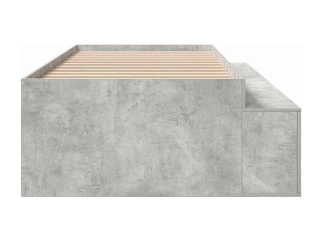 Opbergbedframe met opslag Betongrijs 100 x 200 cm Bewerkt hout