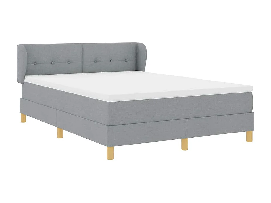 Cama Box com Colchão Creme 90x200 cm Fabrico Cinzento-claro