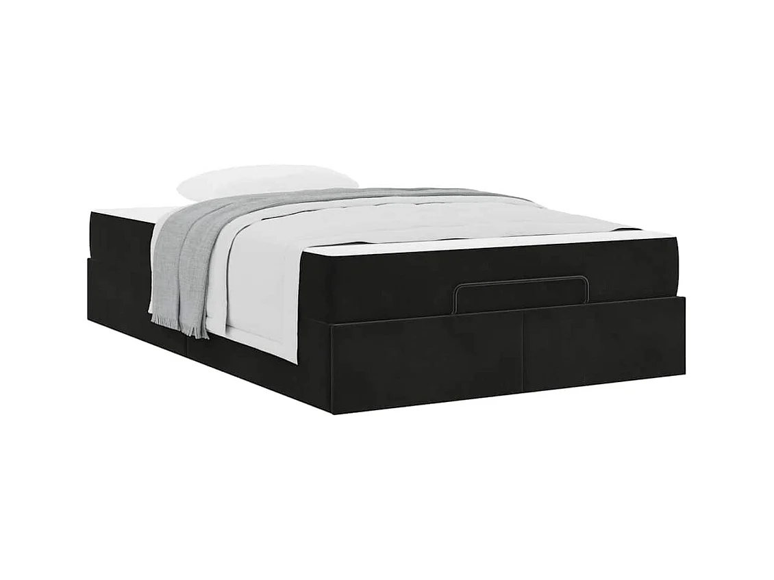 Cadre de lit avec matelas Noir 140 x 190 cm Velours