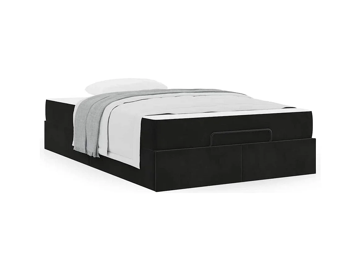 Cadre de lit avec matelas Noir 140 x 190 cm Velours