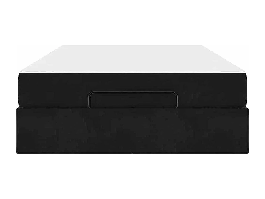 Cadre de lit avec matelas Noir 140 x 190 cm Velours