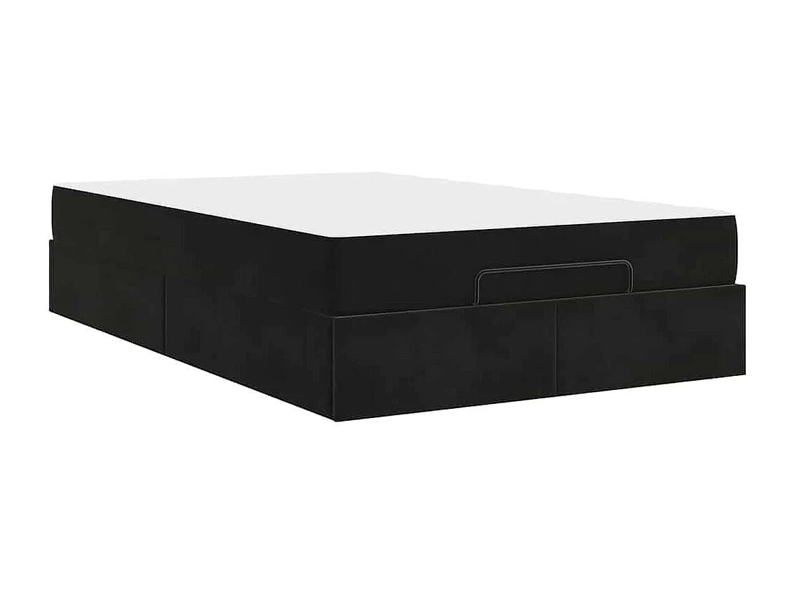 Cadre de lit avec matelas Noir 140 x 190 cm Velours