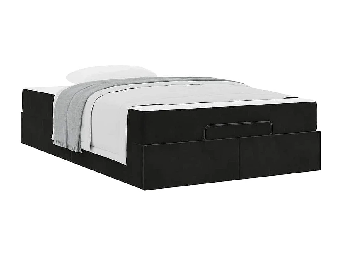 Cadre de lit avec matelas Noir 140 x 190 cm Velours
