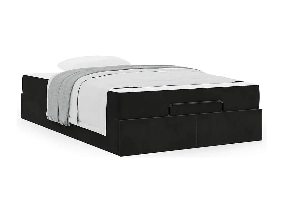 Cadre de lit avec matelas Noir 140 x 190 cm Velours