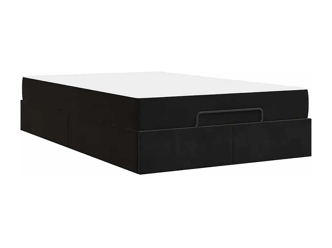 Cadre de lit avec matelas Noir 140 x 190 cm Velours