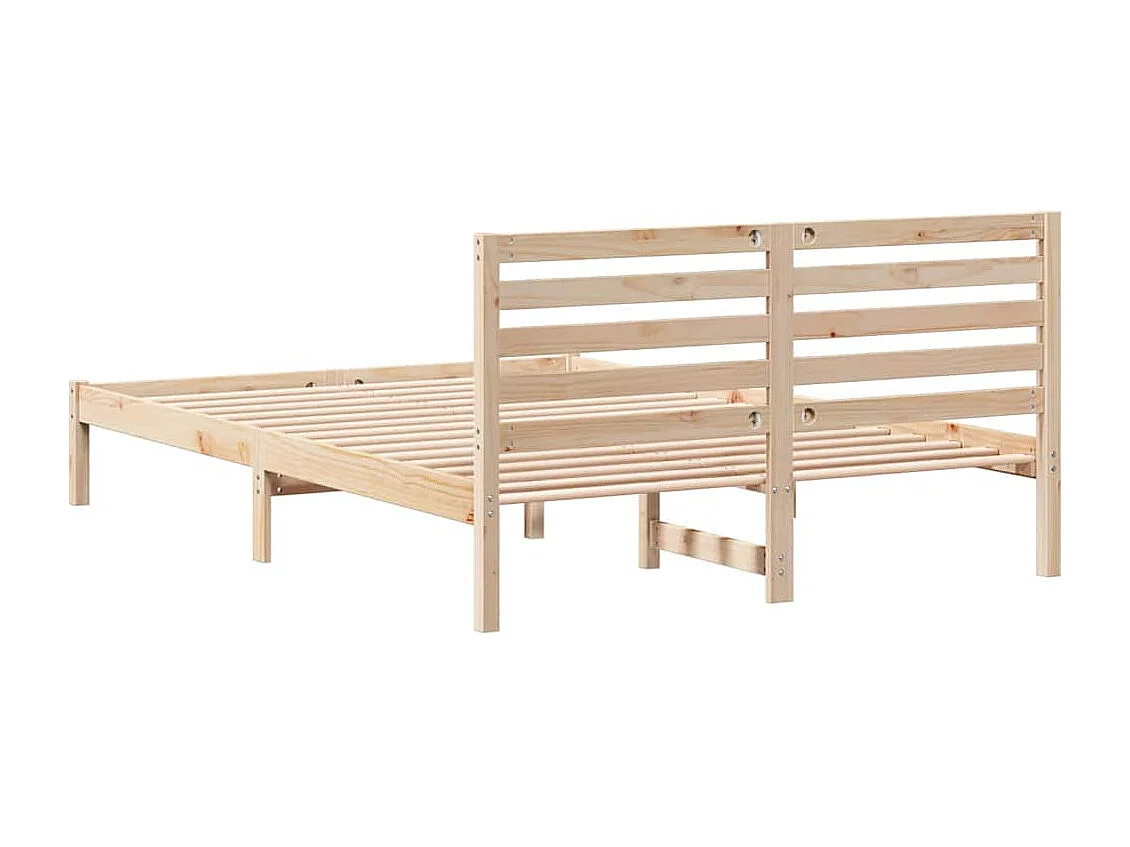 Estructura de cama Marrón 140 x 210 cm Madera maciza de pino