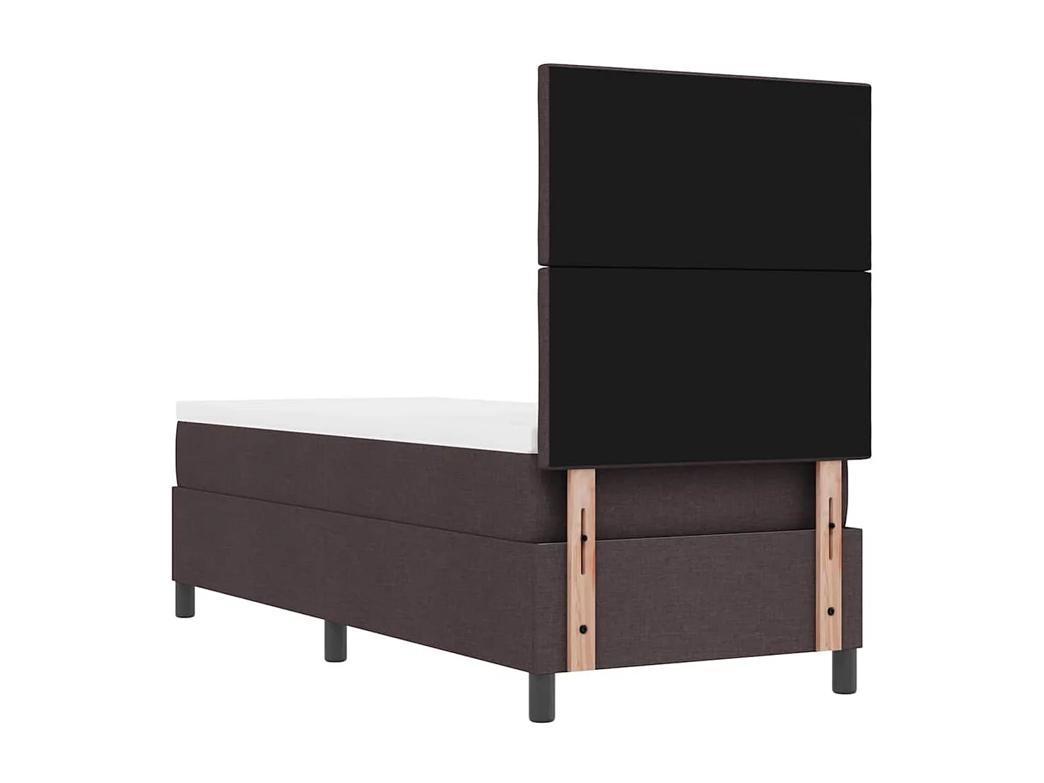 Cama tipo Box Spring con colchón Marrón oscuro 80 x 200 cm tela