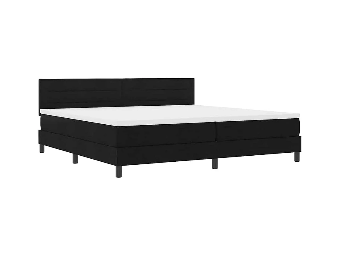 Cama box spring com colchão Preto 200 x 200 cm tecido