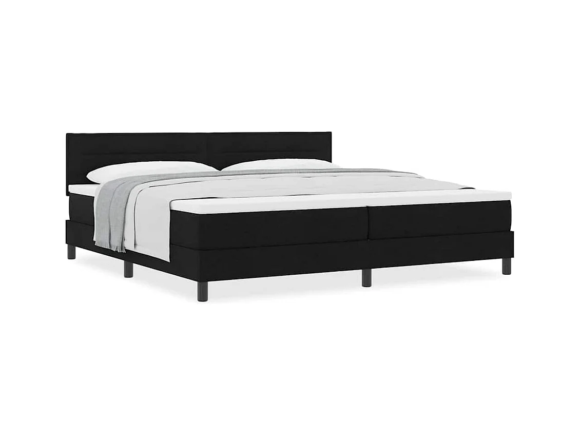 Cama box spring com colchão Preto 200 x 200 cm tecido