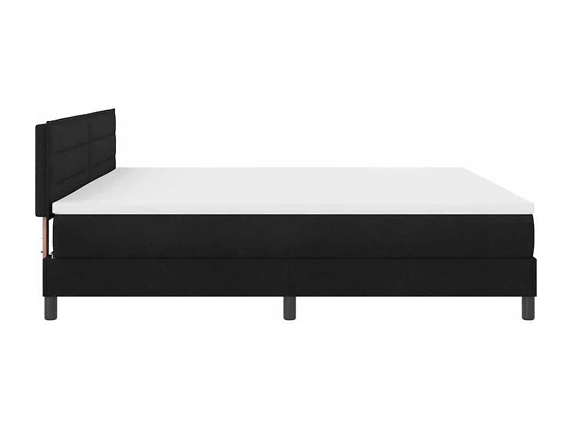 Cama box spring com colchão Preto 200 x 200 cm tecido