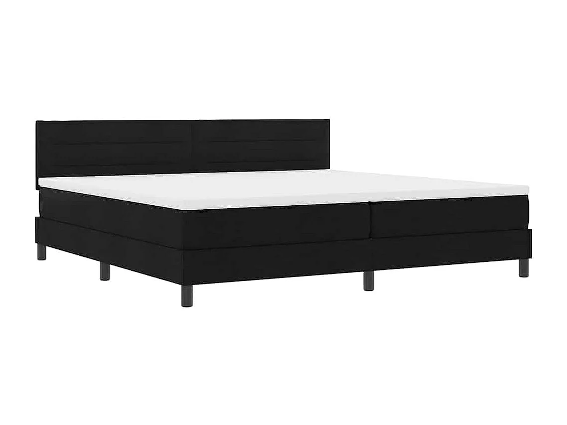 Cama box spring con colchón con colchón Negro 200 x 200 cm tela