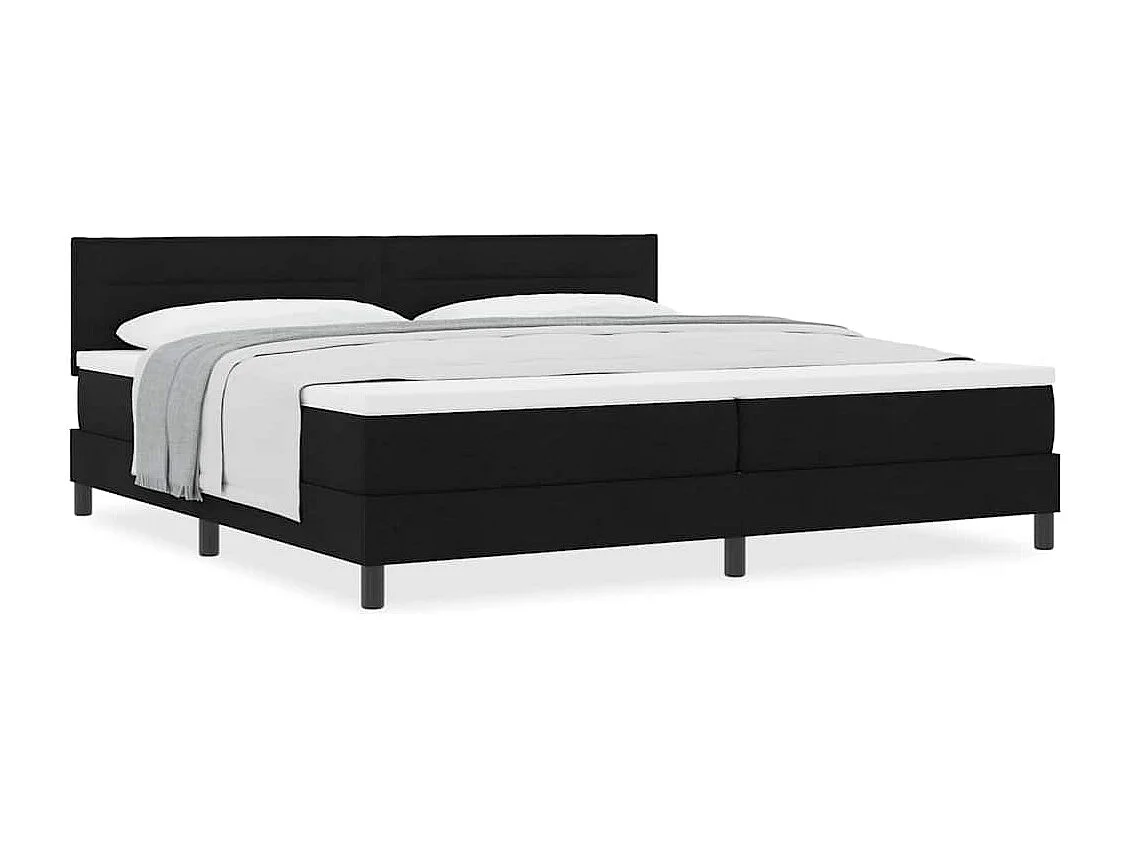 Cama box spring con colchón con colchón Negro 200 x 200 cm tela