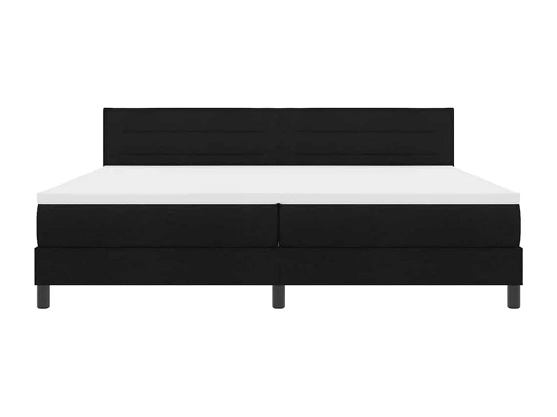 Cama box spring con colchón con colchón Negro 200 x 200 cm tela