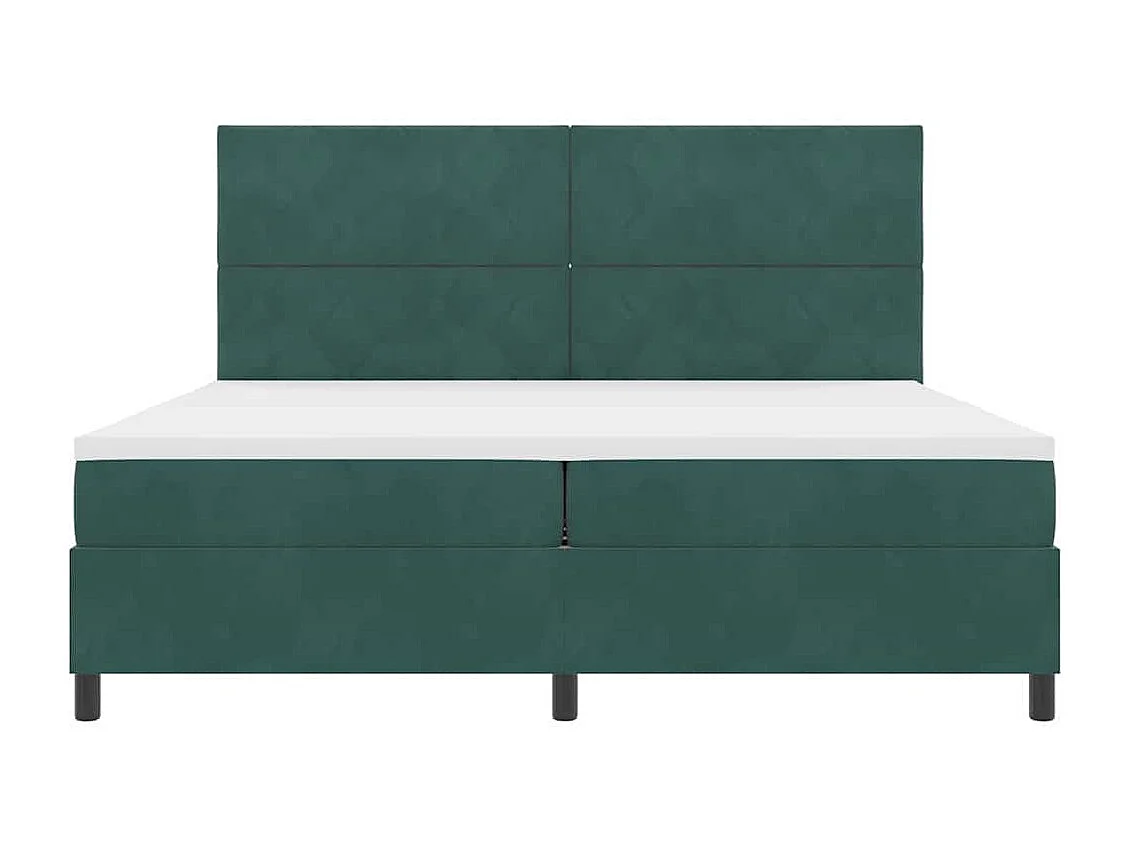 Cadre de lit avec matelas Vert foncé 200 x 200 cm Velours