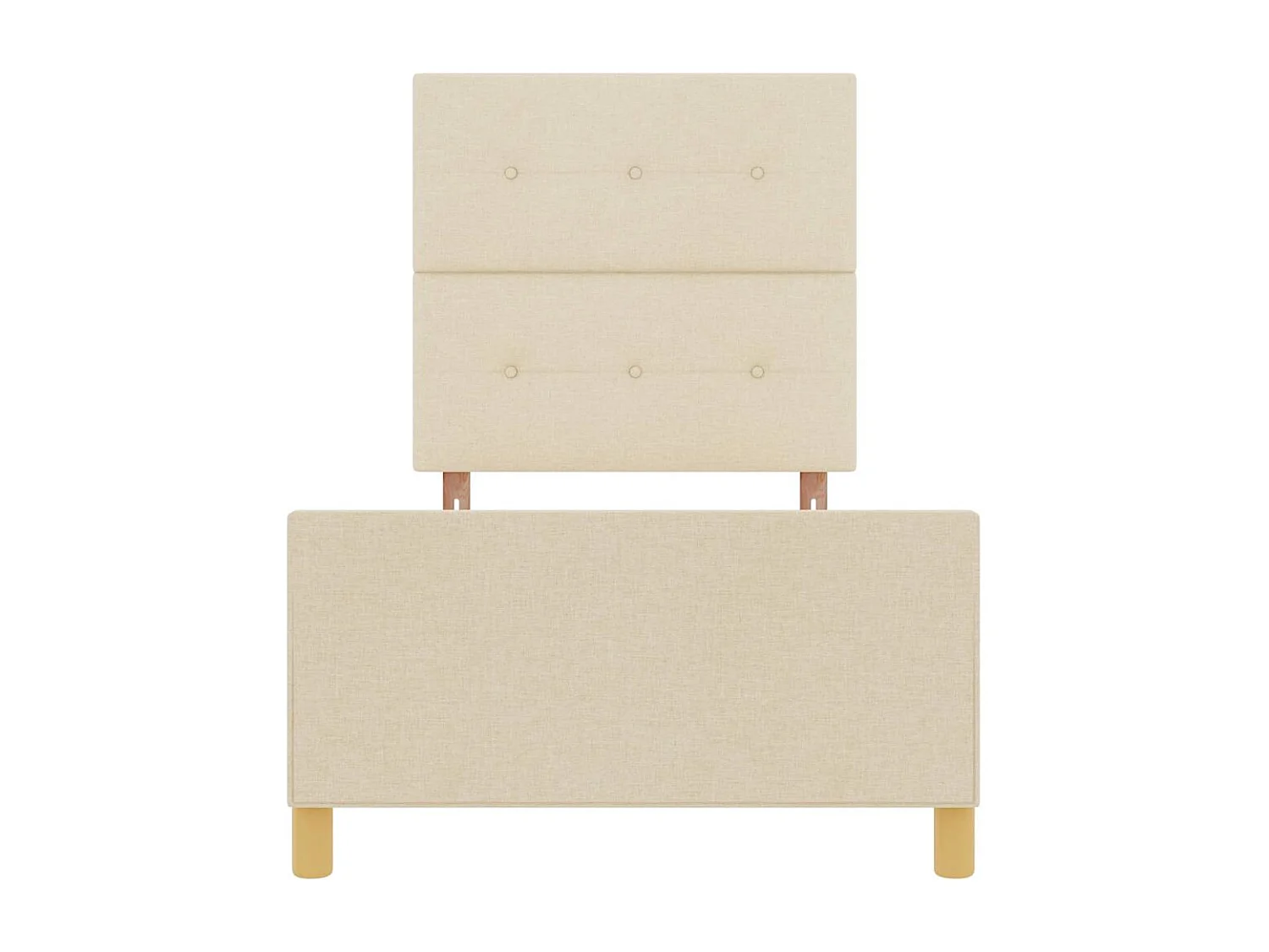 Cadre de lit avec tête de lit Crème 90 x 200 cm tissu