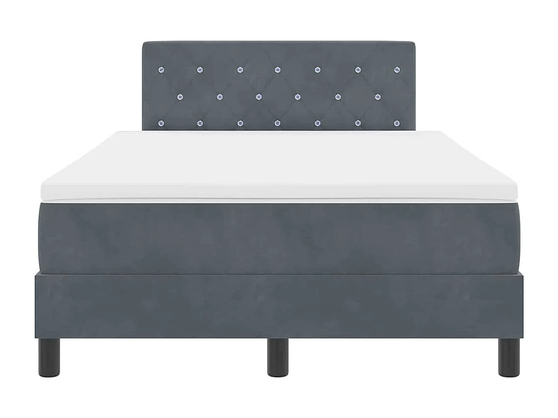 Cadre de lit avec matelas Gris foncé 120 x 200 cm Velours