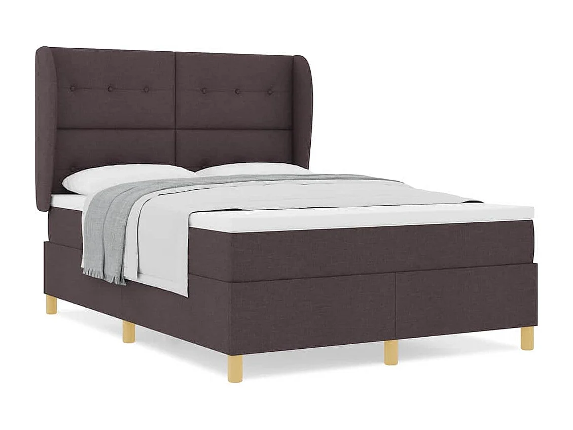Cama con Somier y Colchón Gris Oscuro 90x190 cm de Tela