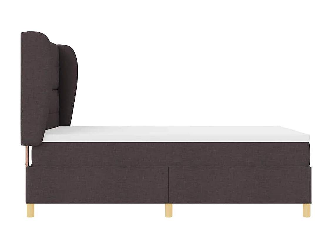 Cama con Somier y Colchón Gris Oscuro 90x190 cm de Tela