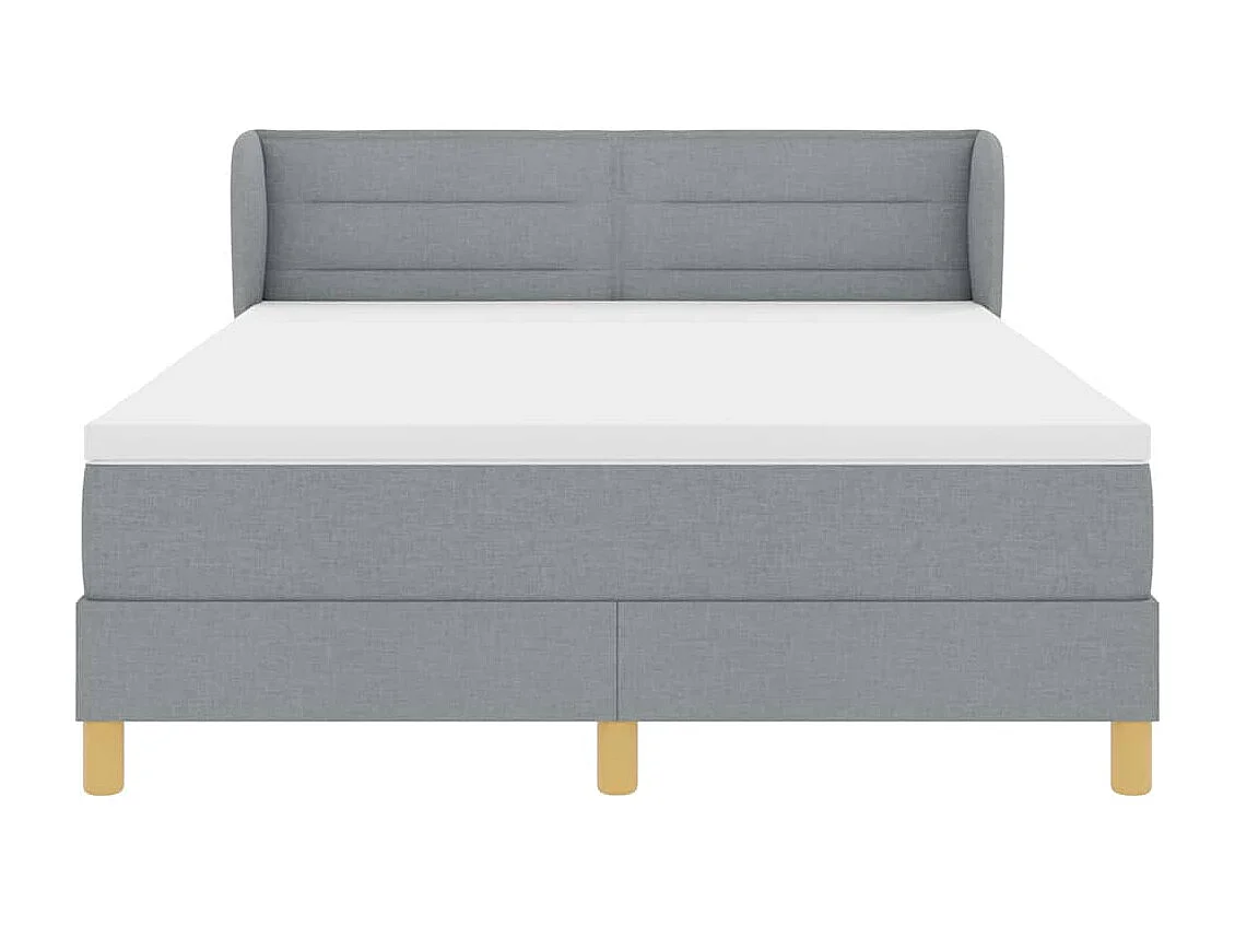 Cadre de lit avec Matelas Crème 90x200 cm Tissu Gris clair