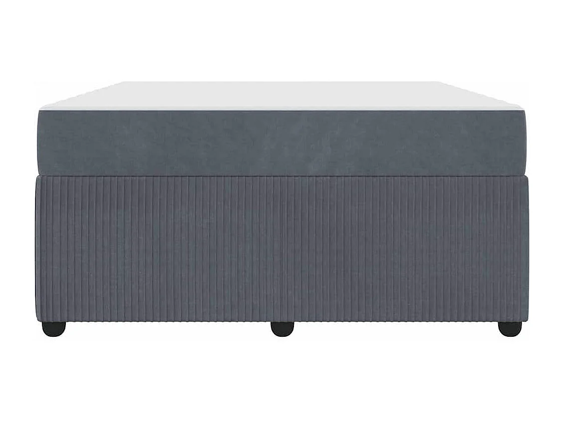 Cadre de lit avec matelas Gris foncé 140 x 200 cm Velours