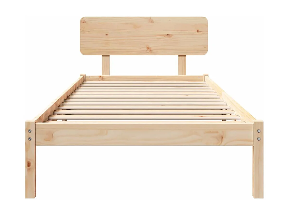 Estructura de cama con cabecera Natural 90 x 200 cm