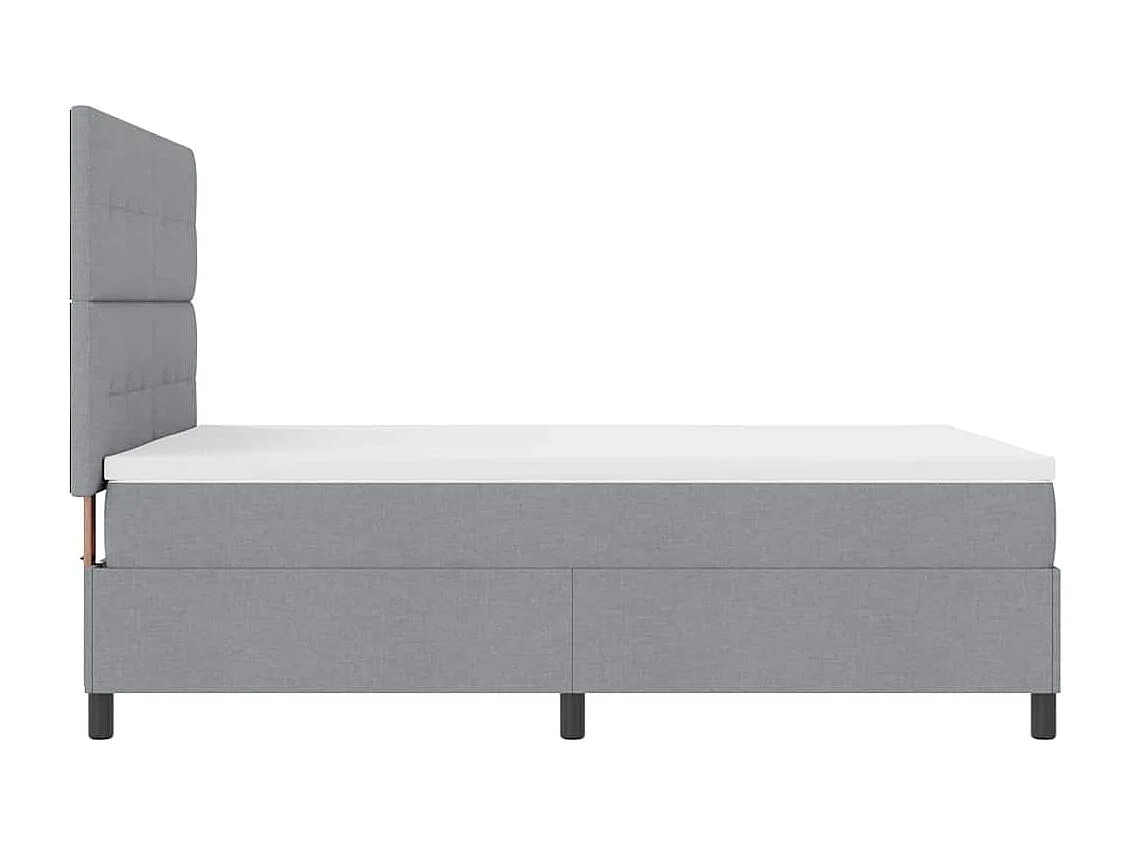 Cadre de lit avec matelas Gris clair 140 x 190 cm tissu