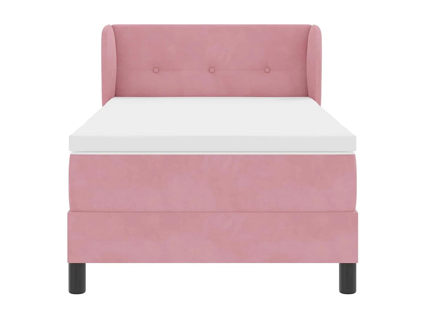 Cama Box Spring com Colchão Cinza Escuro 80x200 cm em Veludo