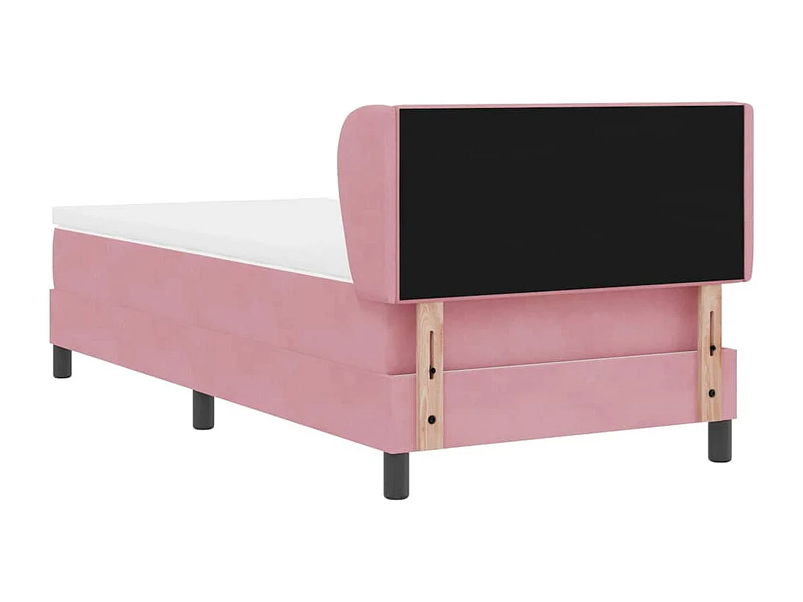 Cama Box Spring com Colchão Cinza Escuro 80x200 cm em Veludo