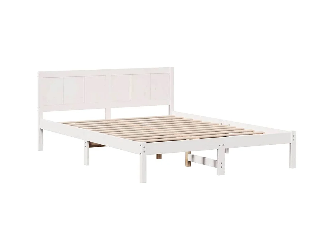 Estrutura da Cama Branco 140 x 200 cm Madeira de pinho maciça