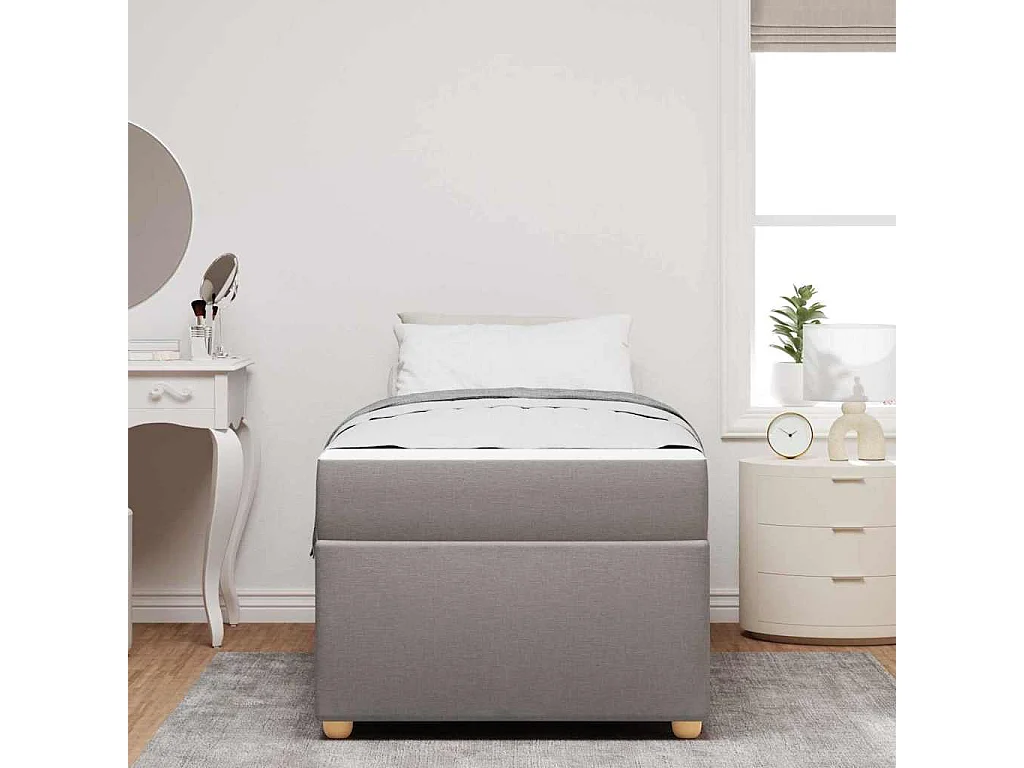 Bedframe met matras Taupe 80 x 200 cm Stof