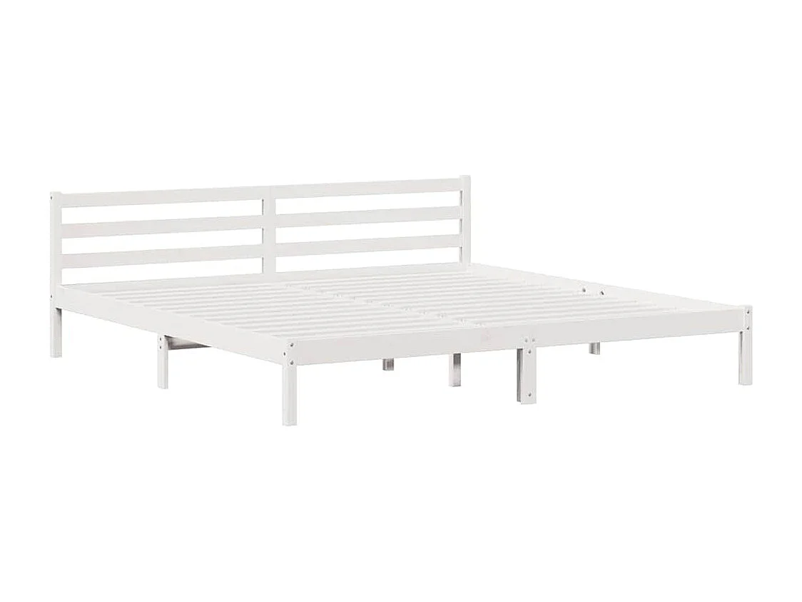 Cadre de lit Blanc 220 x 180 cm Bois massif en pin