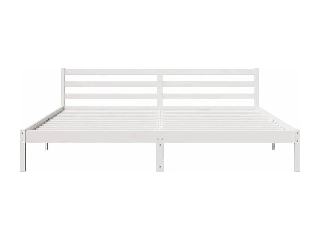 Cadre de lit Blanc 220 x 180 cm Bois massif en pin