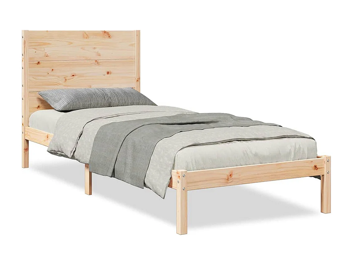 Cama extralarga sin colchón madera maciza 90x210 cm