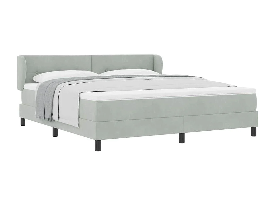 Cama con Somier y Colchón Gris Oscuro 80x200 cm Terciopelo