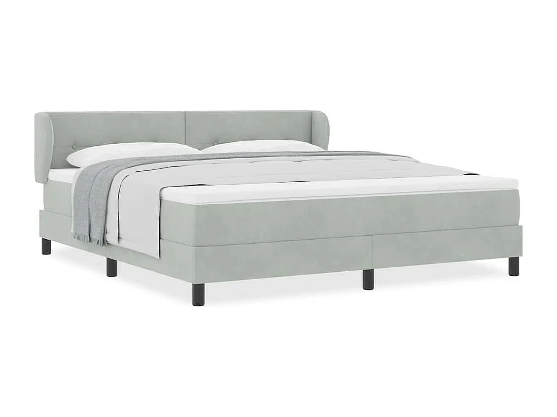 Cama con Somier y Colchón Gris Oscuro 80x200 cm Terciopelo