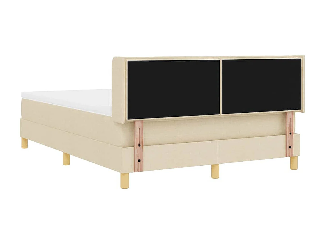 Cadre de lit avec matelas Crème 140 x 200 cm tissu