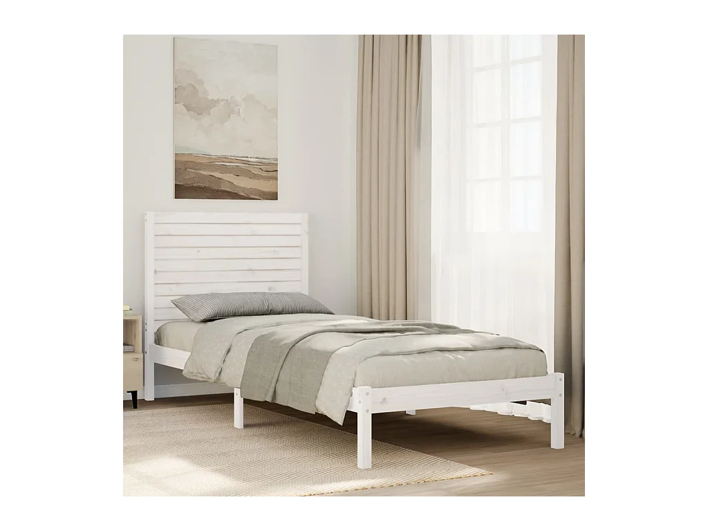 Cadre de lit extra long sans matelas 90x210 cm bois massif