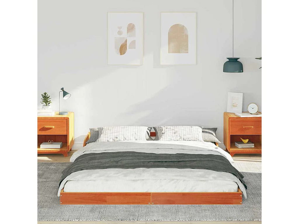 Estrutura da Cama Castanho-mel 140 x 220 cm