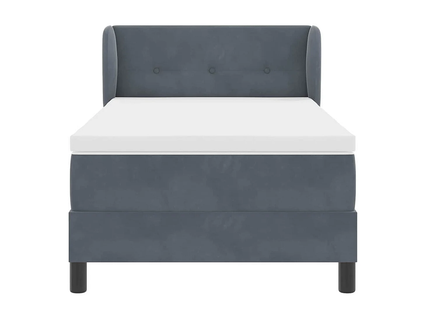 Cama con Somier y Colchón Gris Oscuro 80x200 cm Terciopelo