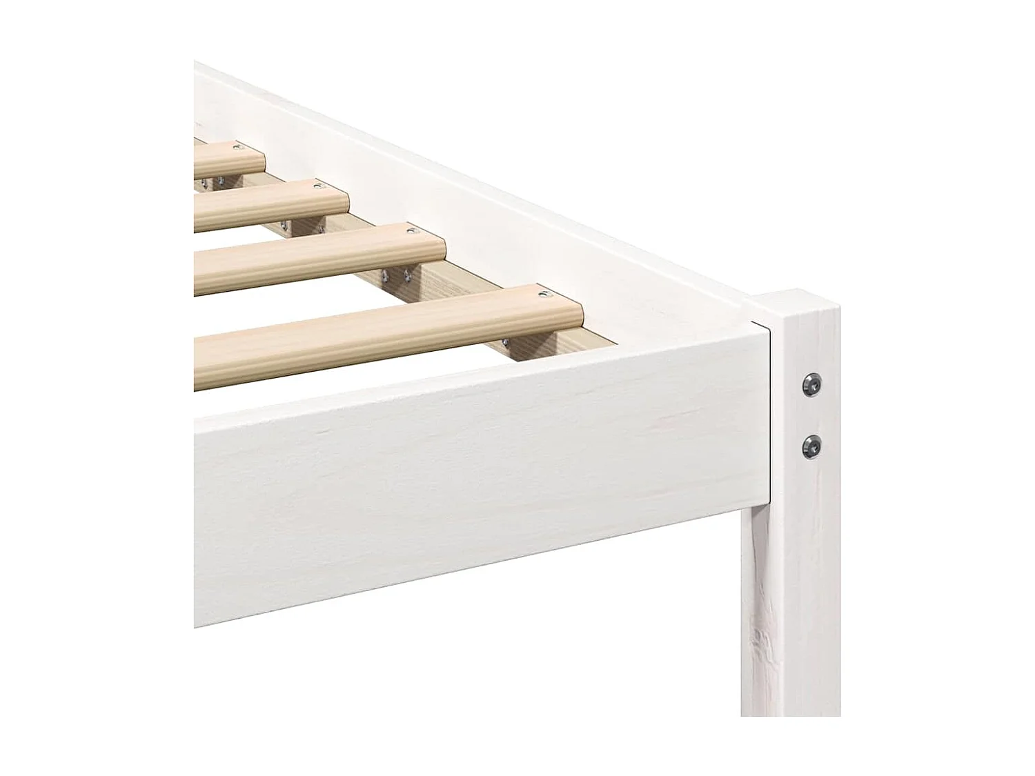 Bedframe met hoofdeinde Wit 160 x 200 cm Massief grenenhout