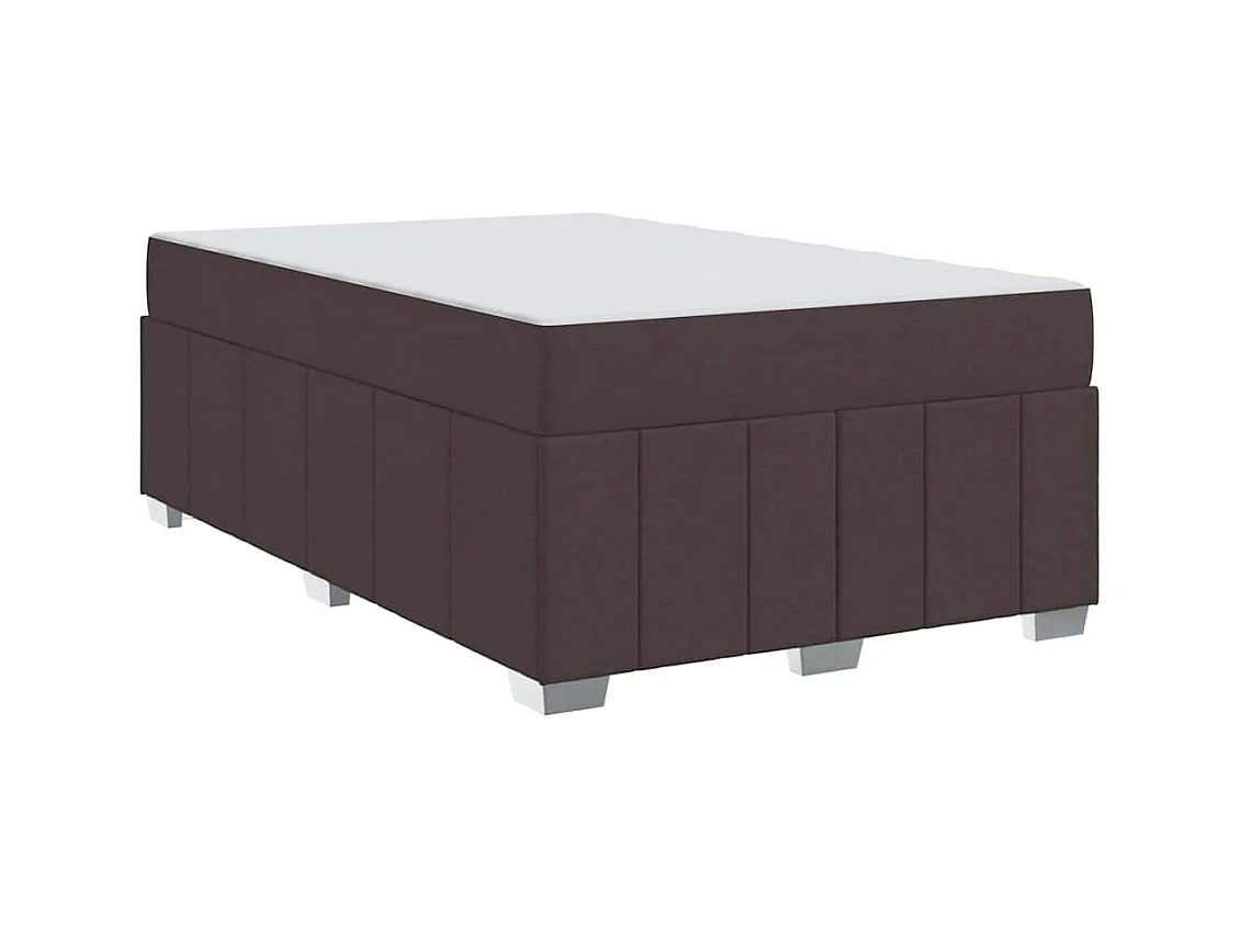 Cadre de lit avec matelas Marron foncé 120 x 200 cm tissu