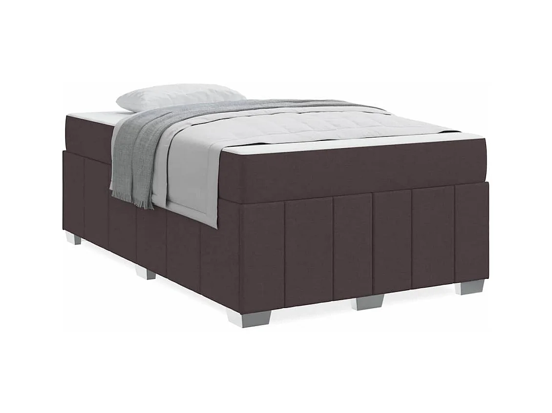 Cadre de lit avec matelas Marron foncé 120 x 200 cm tissu