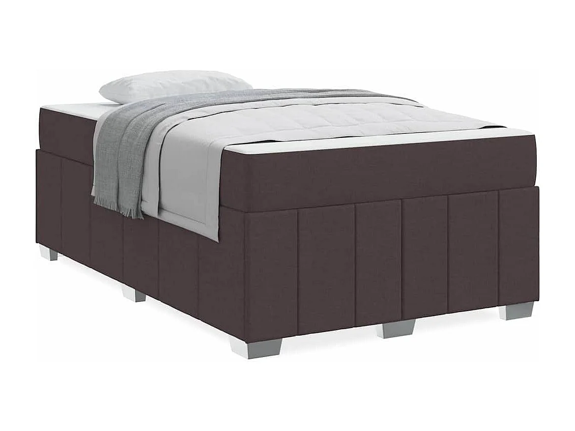 Estructura de cama con colchón Marrón oscuro 120 x 200 cm tela