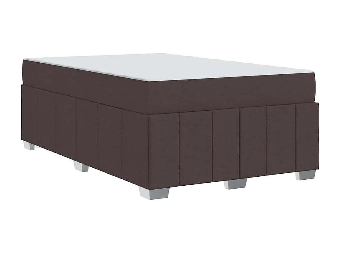 Estructura de cama con colchón Marrón oscuro 120 x 200 cm tela