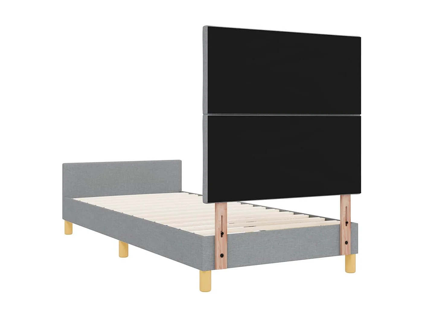 Cadre de lit avec tête de lit Gris clair 100 x 200 cm tissu