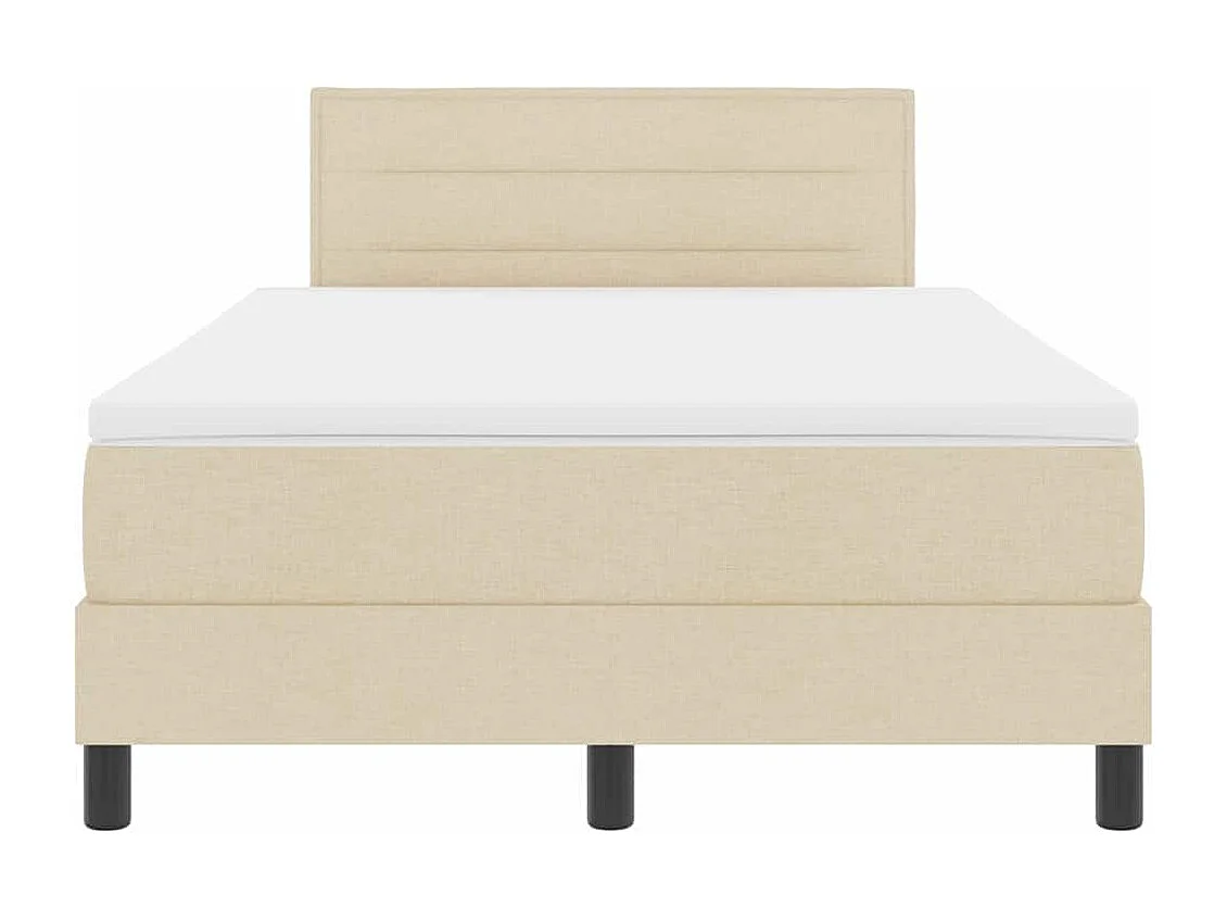 Cadre de lit avec matelas Crème 120 x 190 cm tissu